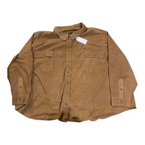 Universal Standard Suede Leather Shirt Jacket Shacket Chore Coat Brown 4XL NWT